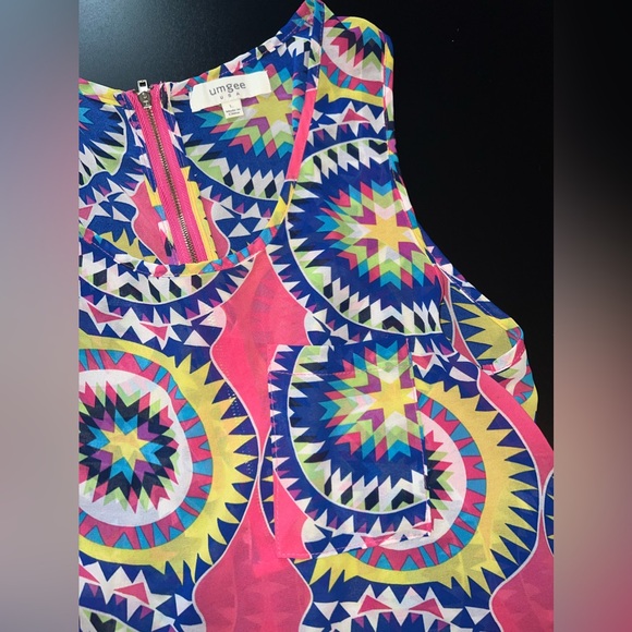 Umgee Starburst Sheer Sleeveless Back Zipped Top Size Large EUC - Picture 3 of 8